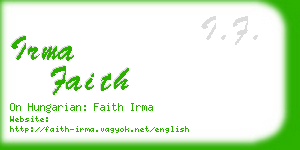 irma faith business card